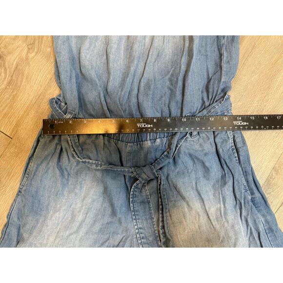 Chelsea & violet Chambray‎ Strapless Soft Denim Jumpsuit Size Small - Picture 6 of 11